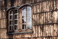 An old wooden window in a historic Lemko church Royalty Free Stock Photo